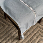 Denim Blue Dining Chair Cover with Lace & Tassels