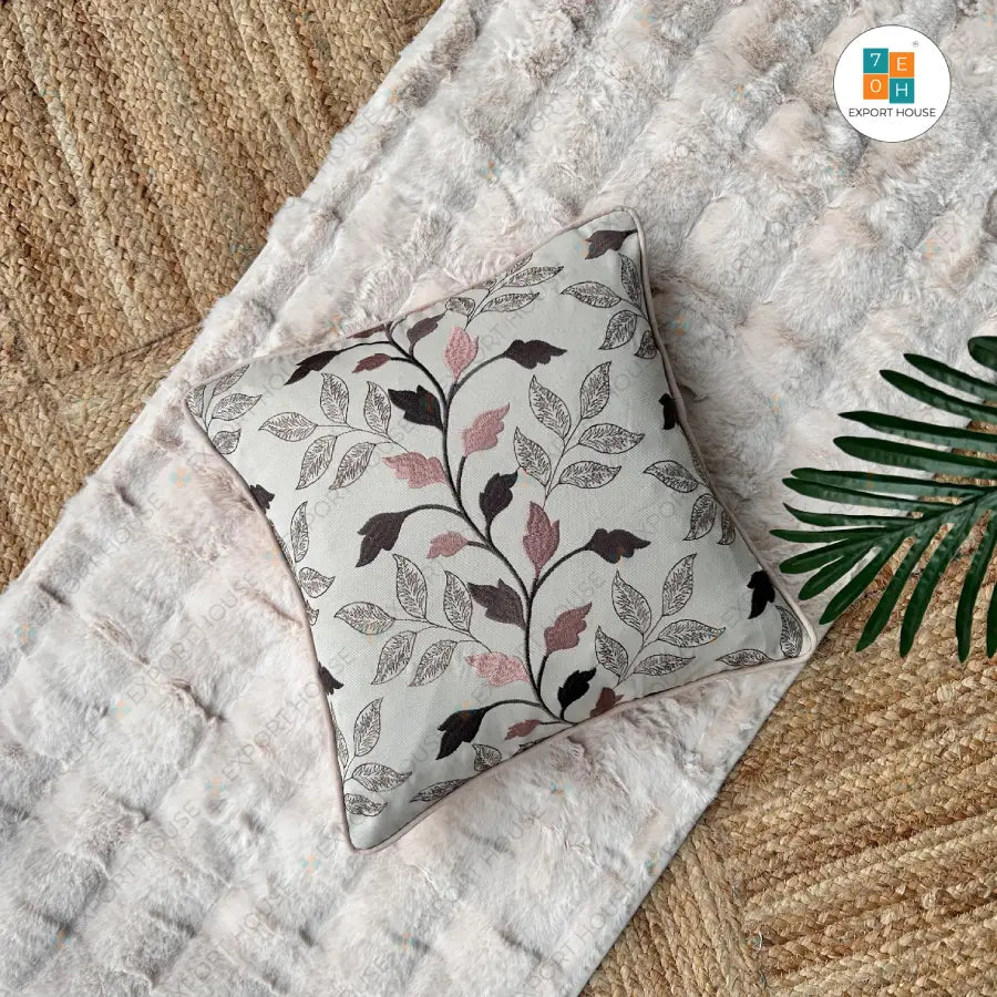 Export House Cotton Embroidered Cushion Cover -  Size:40cm X 40cm (16" X 16")