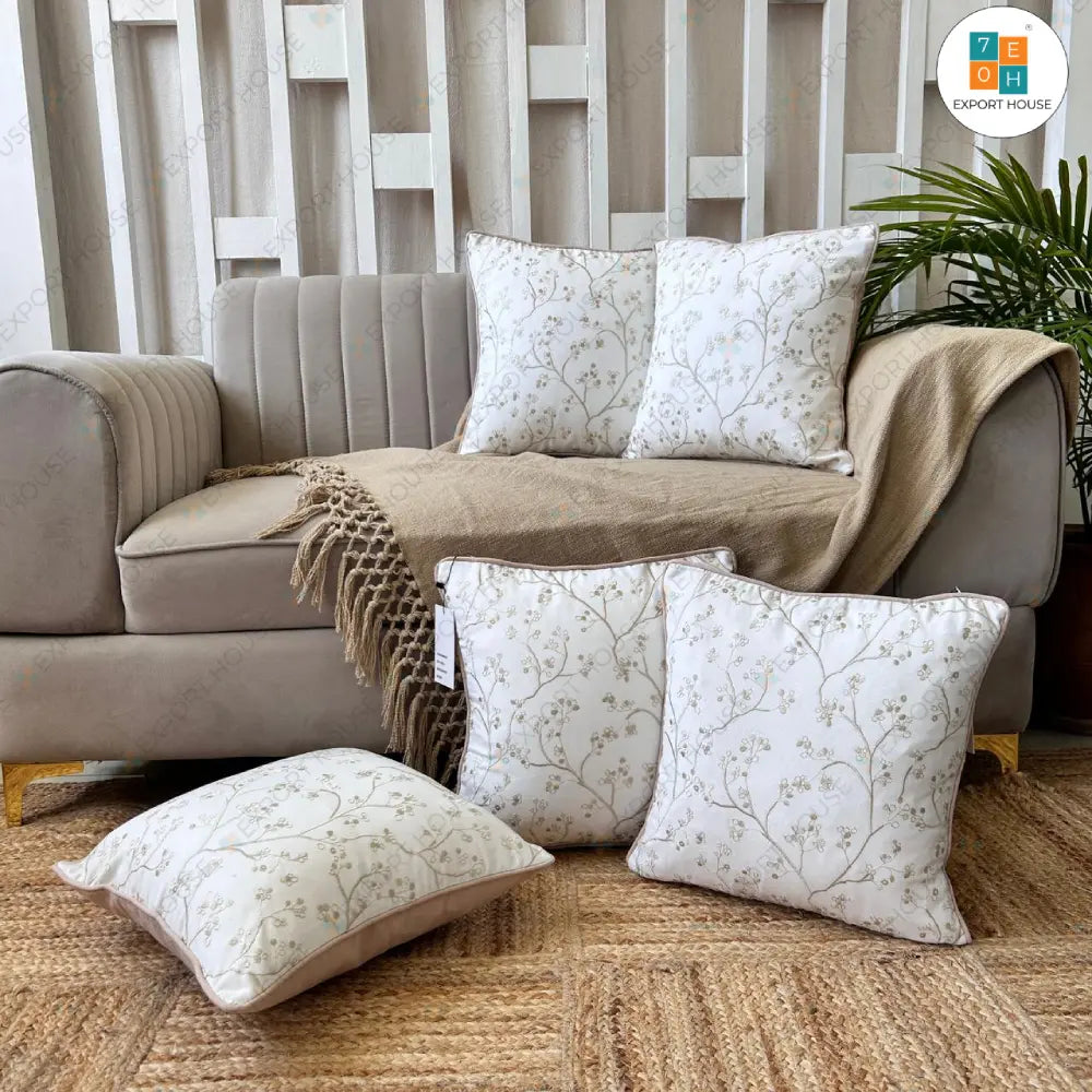 Export House Polyester Embroidered Cushion Cover -  Size:40cm X 40cm (16" X 16")