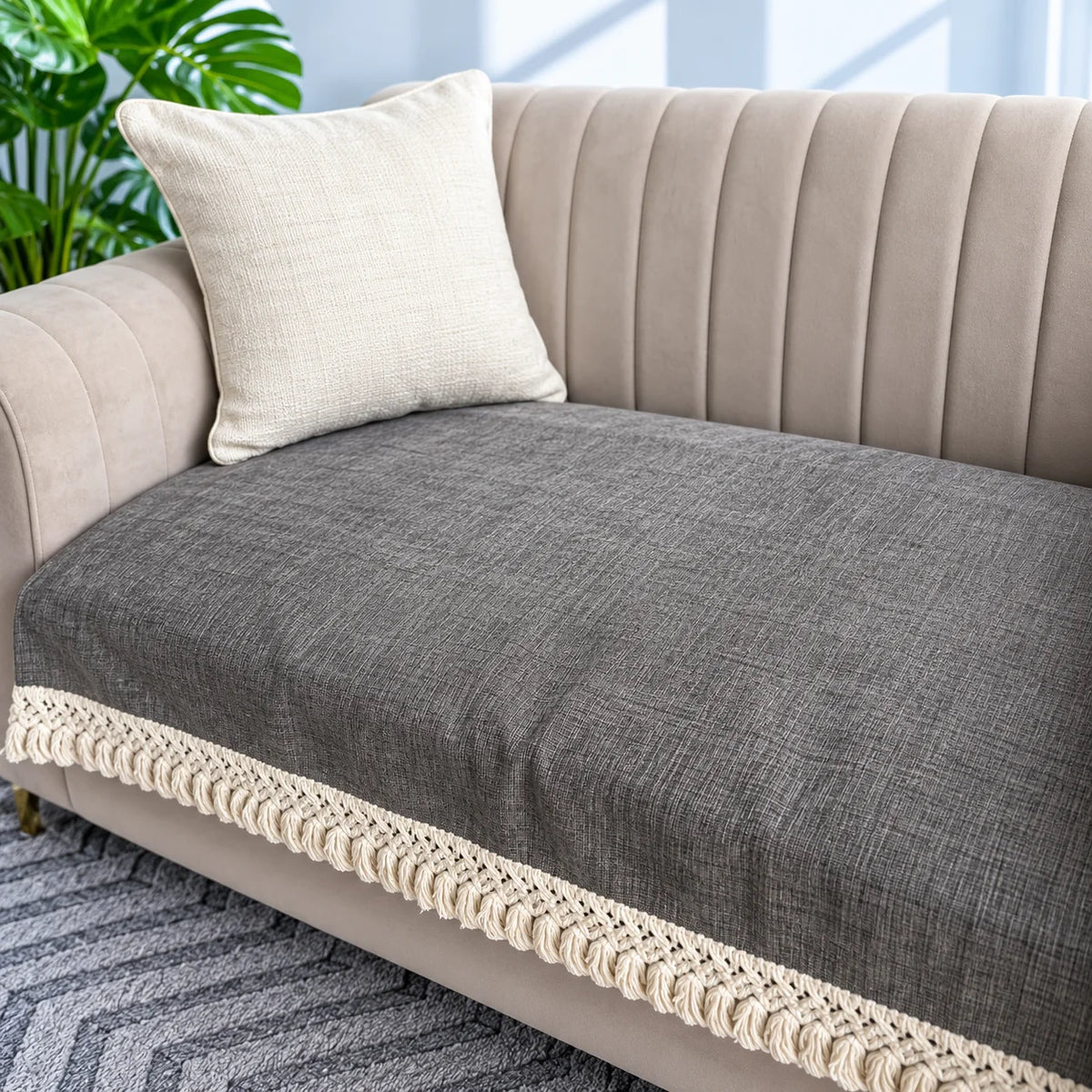 Sofa Cover with tassels