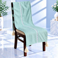 Seafoam Mint Green Plain Jacquard Chair Cover with Tassels