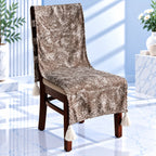 Cocoa Brown Acid Wash Effect Chair Cover with Tassels
