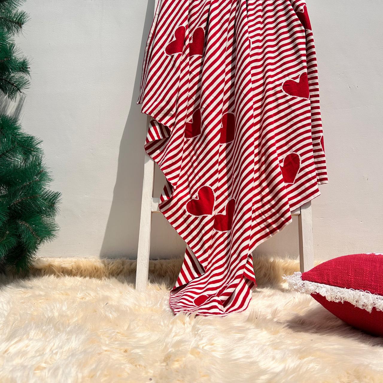 Knitted  Cotton-Blend  Sofa Throw Blanket