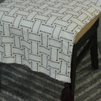 Dark Roast Brown Pattern Chair Cover with Tassels
