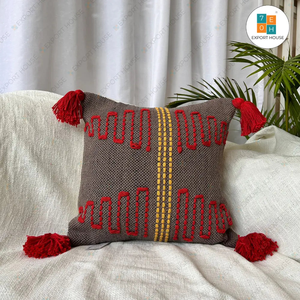Export House Cotton Boho Cushion Cover -  Size:40cm X 40cm (16" X 16")