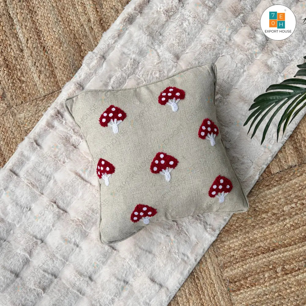 Export House Cotton Embroidered Cushion Cover -  Size:40cm X 40cm (16" X 16")