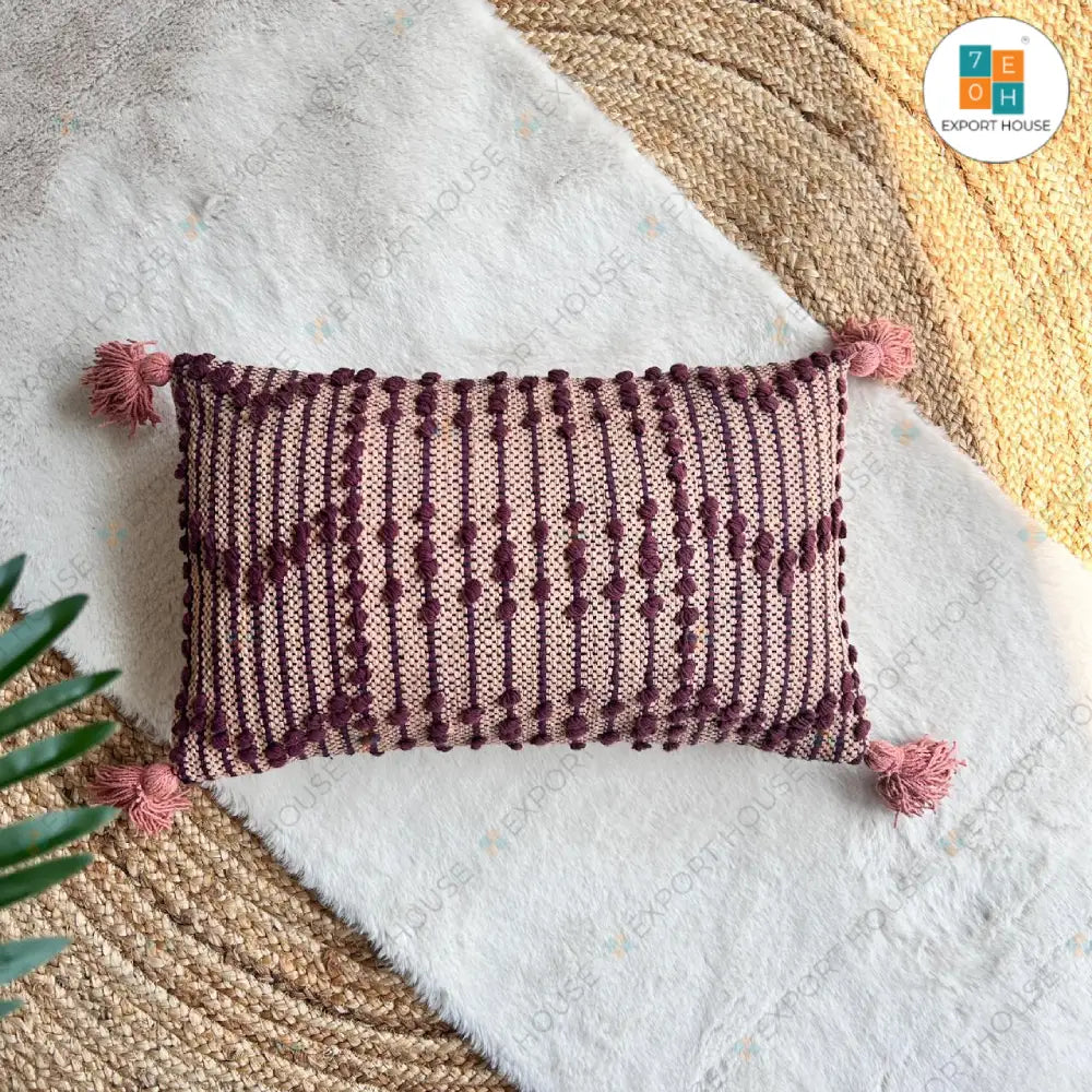 Export House Cotton Boho Lumbar Cover - Size:30cm X 50cm (12" X 20")