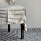 Broken Stripe Dash Pattern Chair Cover with Tassels