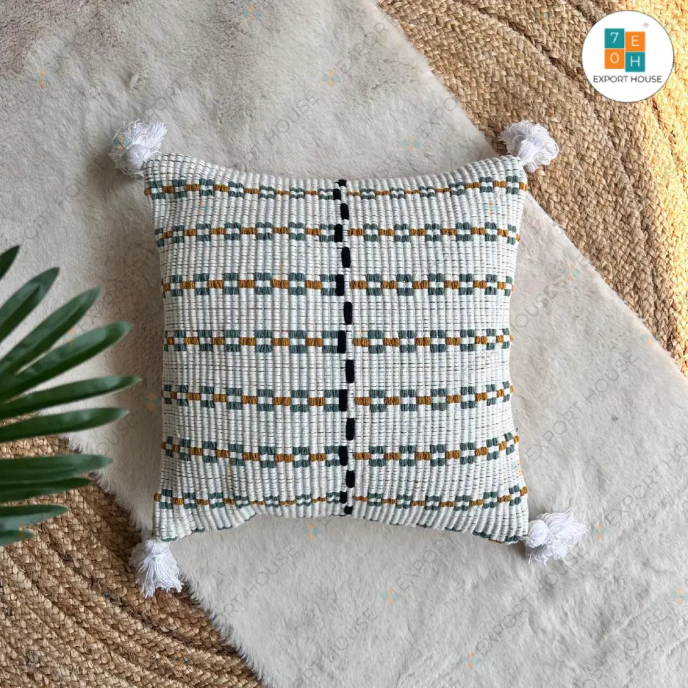Export House Cotton Boho Cushion Cover -  Size:40cm X 40cm (16" X 16")