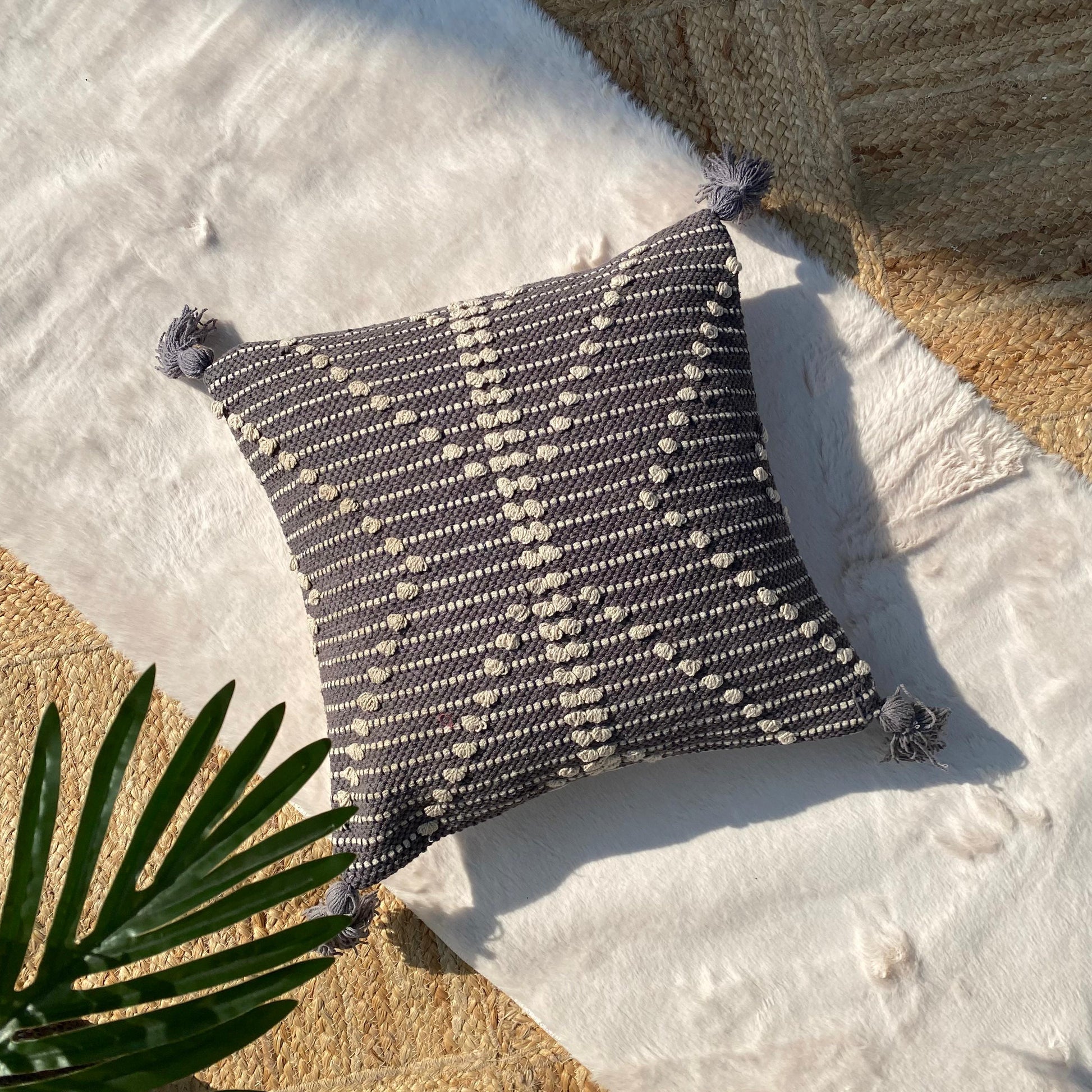 Export House Cotton Boho Cushion Cover -  Size:40cm X 40cm (16" X 16")