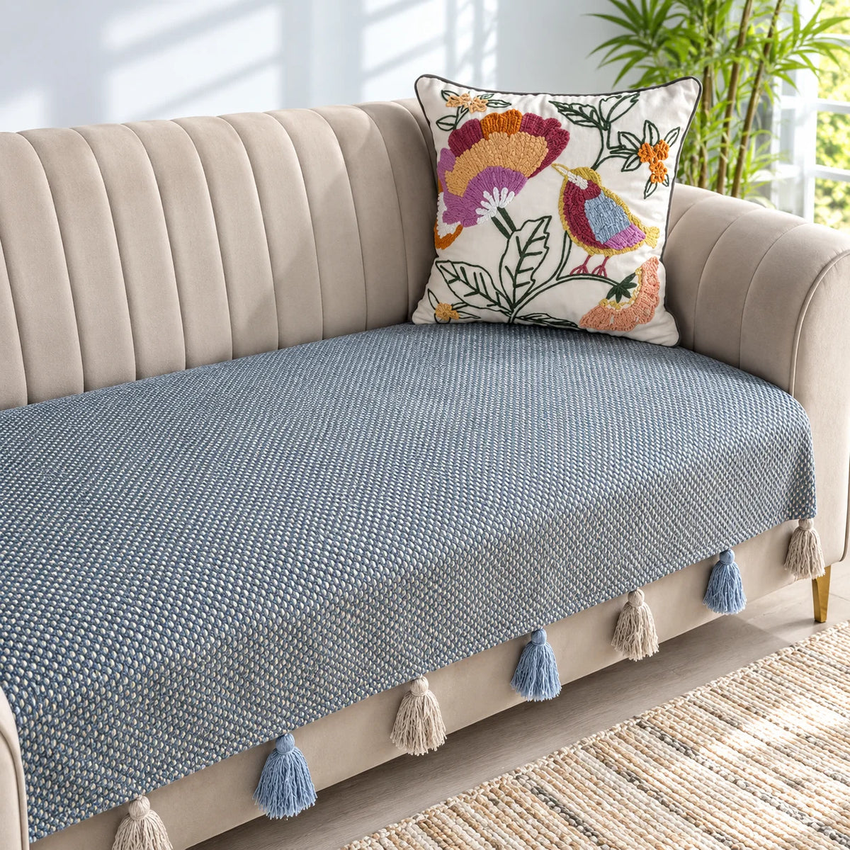 Sofa Cover with tassels