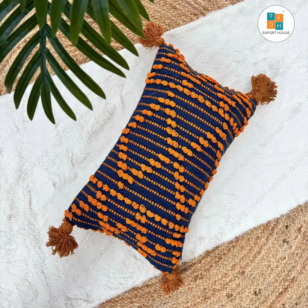 Export House Cotton Boho Lumbar Cover - Size:30cm X 50cm (12" X 20")