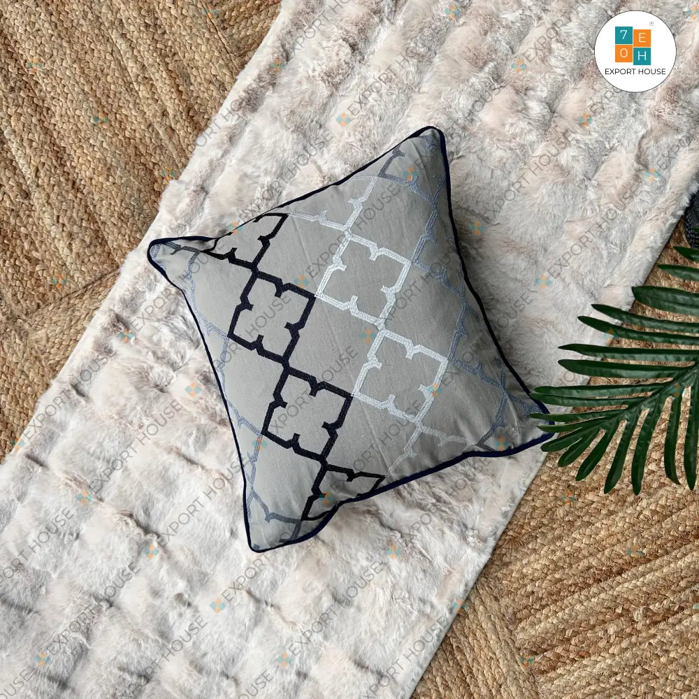 Export House Cotton Embroidered Cushion Cover -  Size:40cm X 40cm (16" X 16")