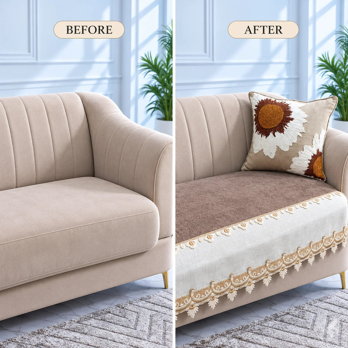 Taupe Premium Sofa Cover