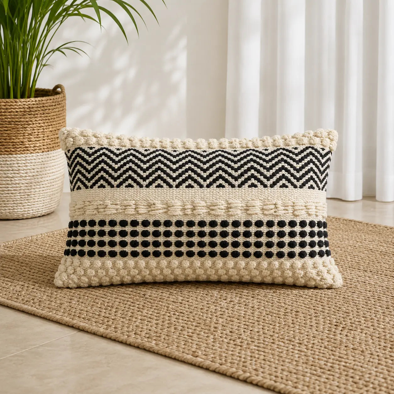 Monochrome Woven - Premium Lumbar Cover