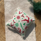 Christmas Themed Cotton Printed Cushion Cover, Size:40cm X 40cm (16" X 16")