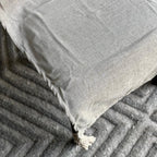 Greige Solid Jacquard Chair Cover with Tassels