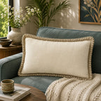 Woven Halo Cotton Lumbar Cushion Cover