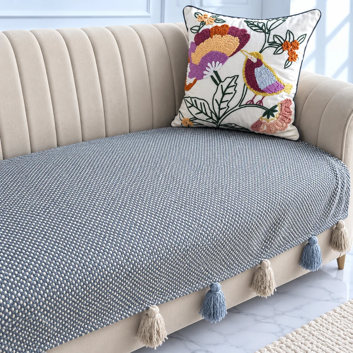 Sofa Cover with tassels