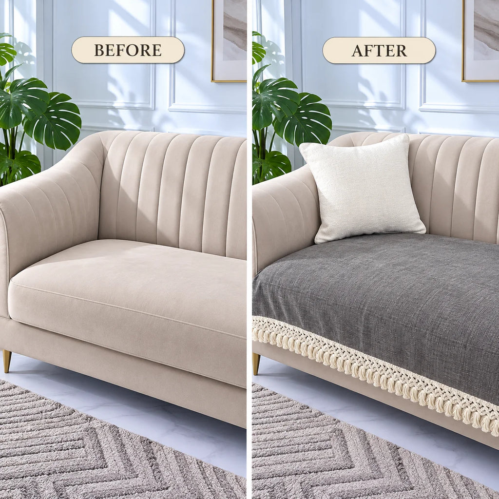 Sofa Cover with tassels