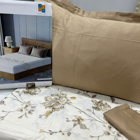 Bed Sheet Size: 274cm x 274cm (108" x 108") Material: Cotton in just Rs. 2999.00, (Kashida Collection Pure Cotton King Size Bedsheet - 100x108 by Export House )