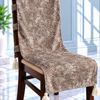 Cocoa Brown Acid Wash Effect Chair Cover with Tassels