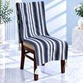 Navy & White Striped Chair Cover with Tassels