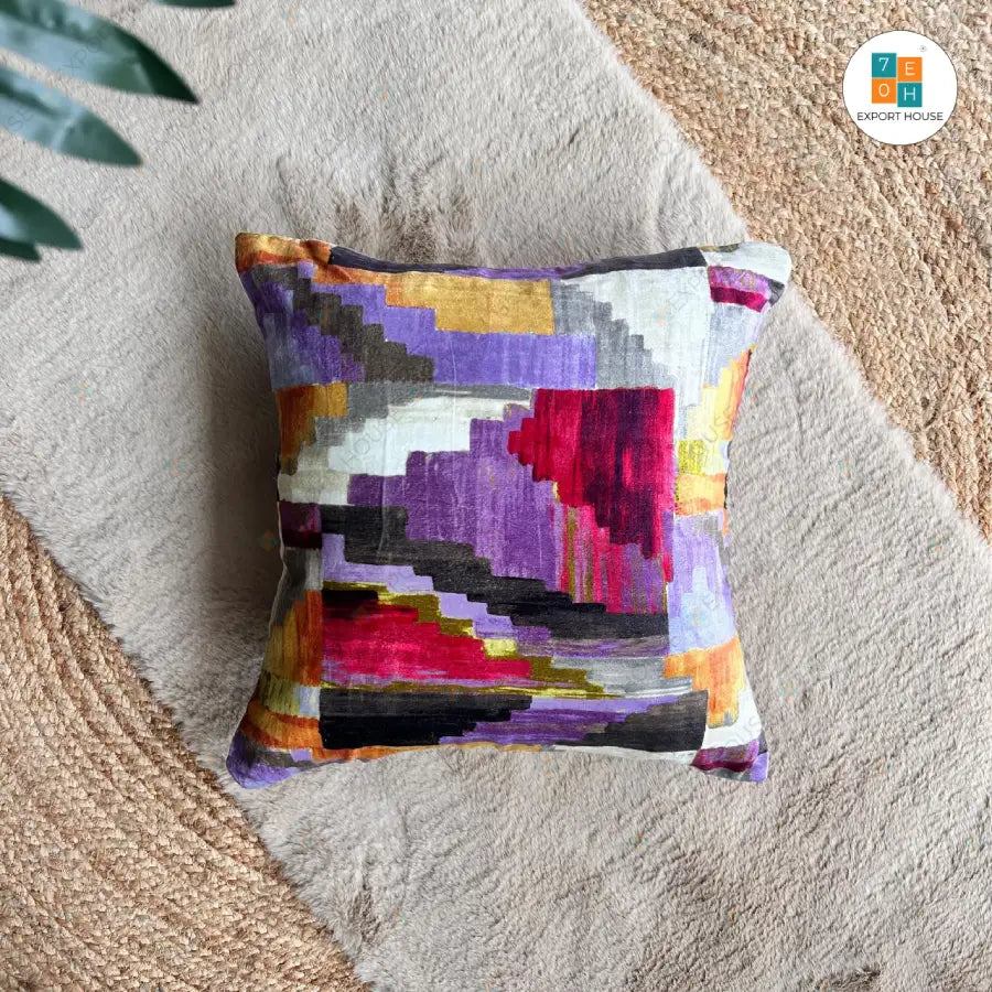 Export House Cotton Embroidered Cushion Cover -  Size:40cm X 40cm (16" X 16")