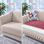 Dusty Rose & Ivory Luxury Sofa Cover
