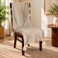 Natural Beige Jacquard Stretchable Chair Cover