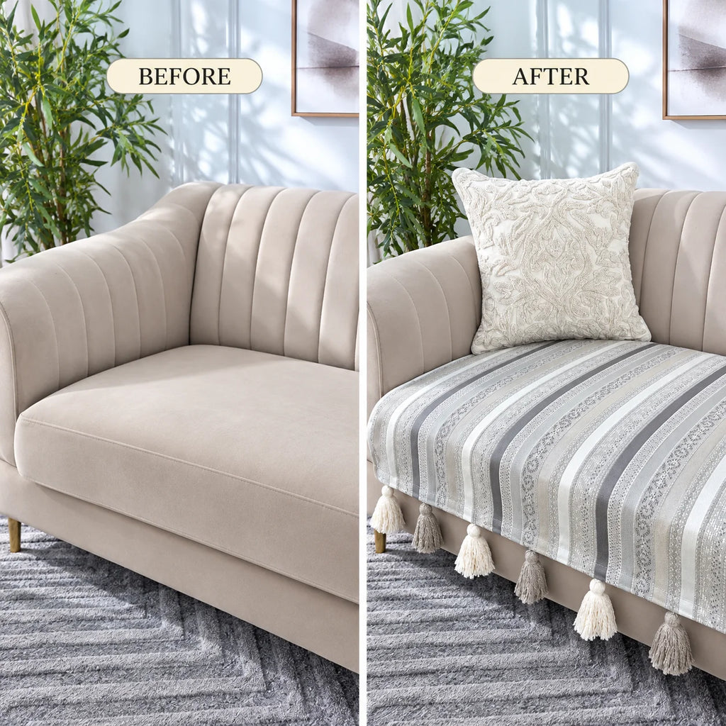 Sofa Cover with tassels