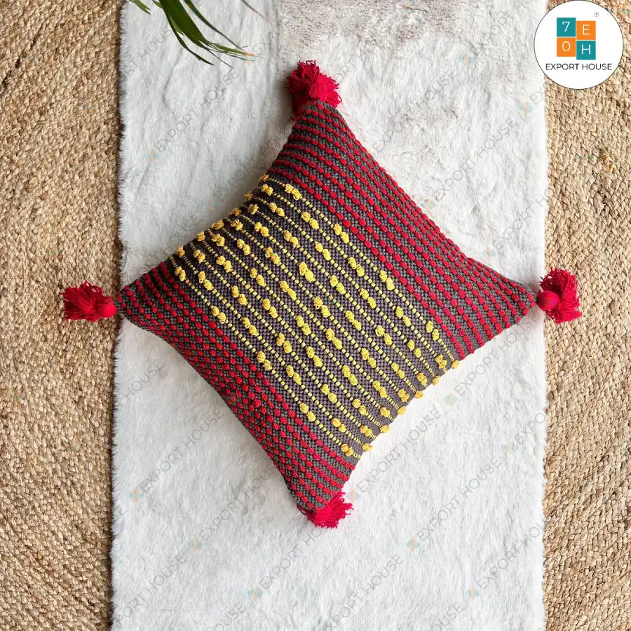 Export House Cotton Boho Cushion Cover -  Size:40cm X 40cm (16" X 16")