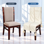 Ivory lace Jacquard Chair Cover with Tassels