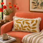 Mustard Garden Lumbar Embroidered Cushion Cover