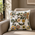 Blooming Garden Embroidered Cushion Cover – Multicolour