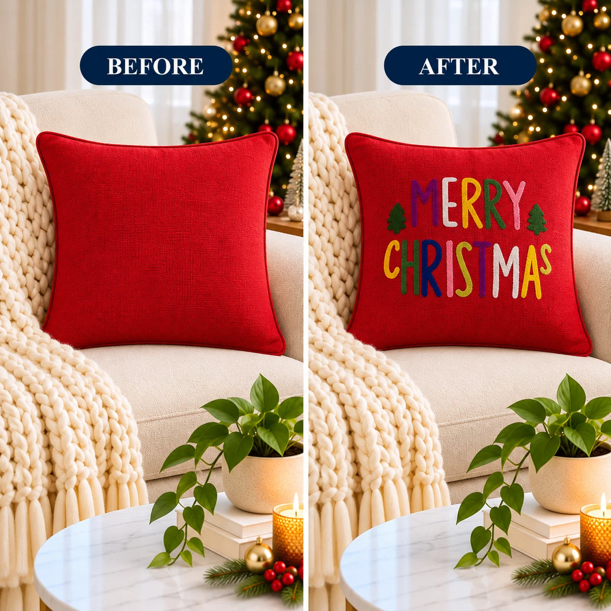 CHRISTMAS CUSHION COVERS
  (16X16 INCHES