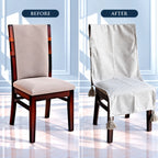 Snow Mist Slub Weave Chair Cover with Tassels