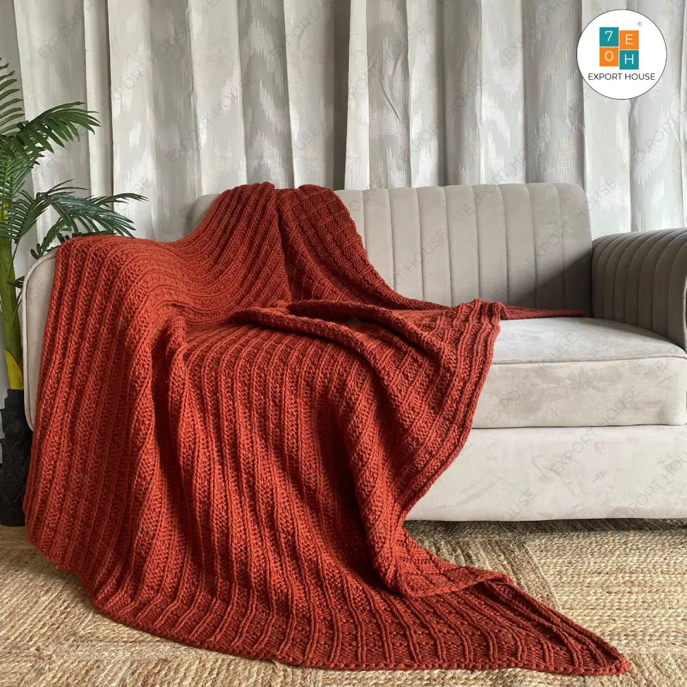 Knitted Cotton Sofa Throw Blanket