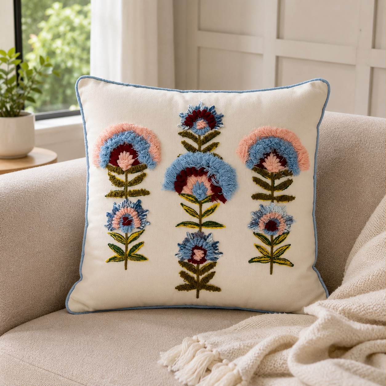 Premium Embroidered Cushion Cover