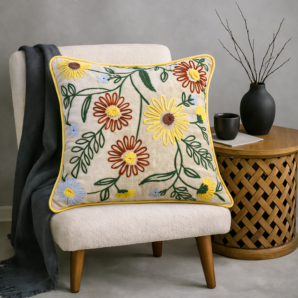 Sunny Bloom Cushion Cover
