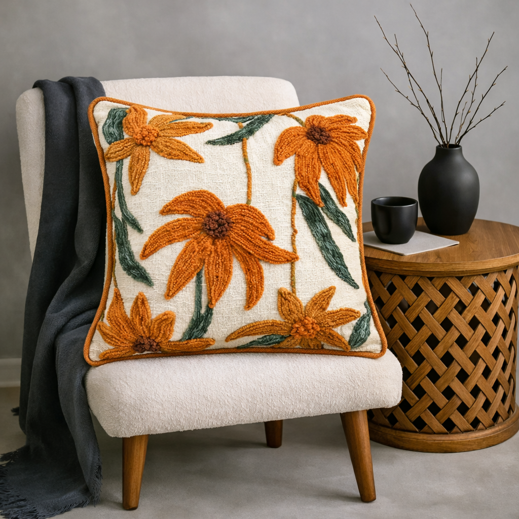TerraCotta Floral Cushion Cover