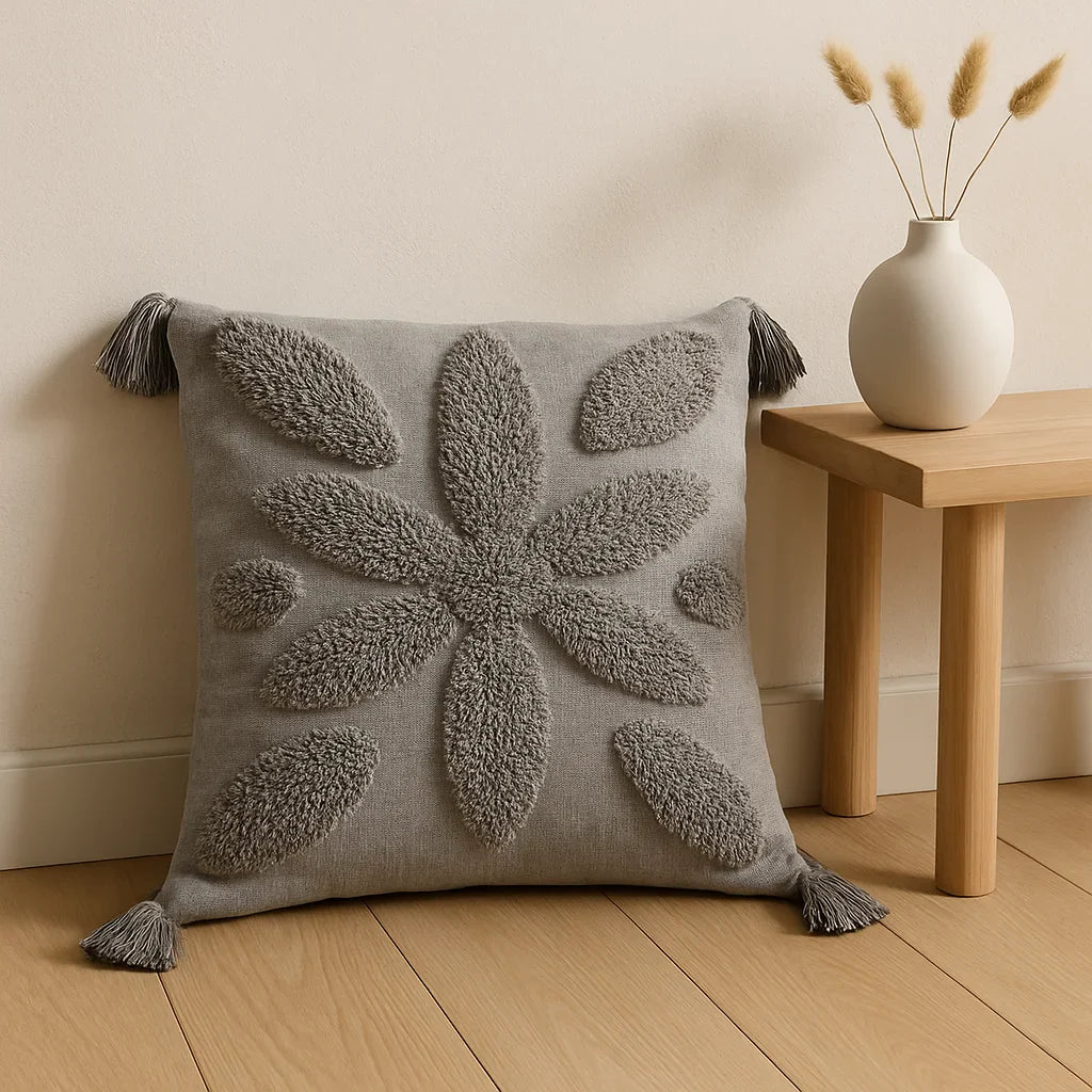 Cotton Tufted Cushion Cover, 40cm X 40cm (16" X 16")