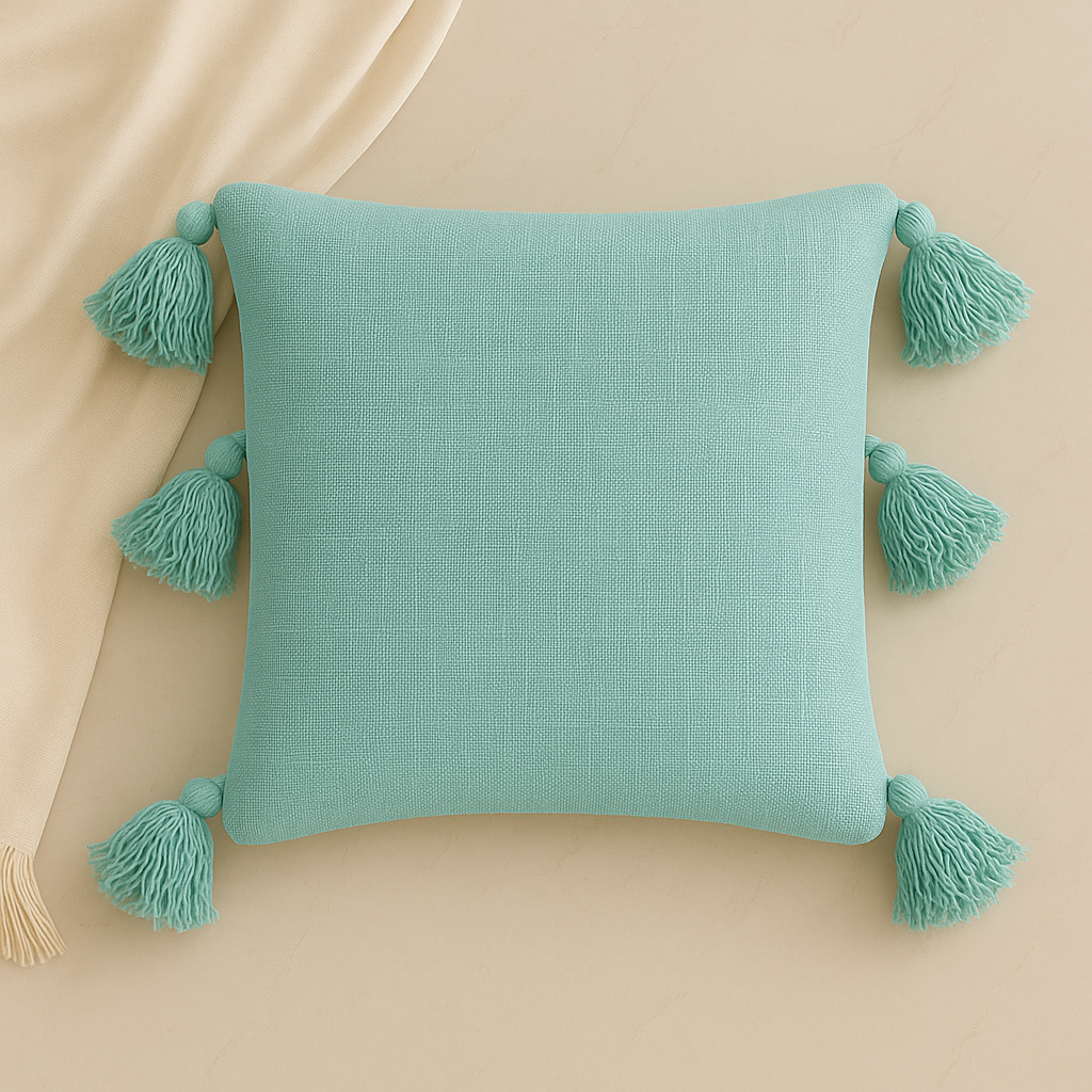 Slub-Cotton Plain Cushion Cover, 40cm X 40cm (16" X 16")