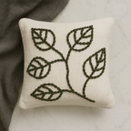 Slub-cotton Embroidered Cushion Cover, 40cm X 40cm (16" X 16")