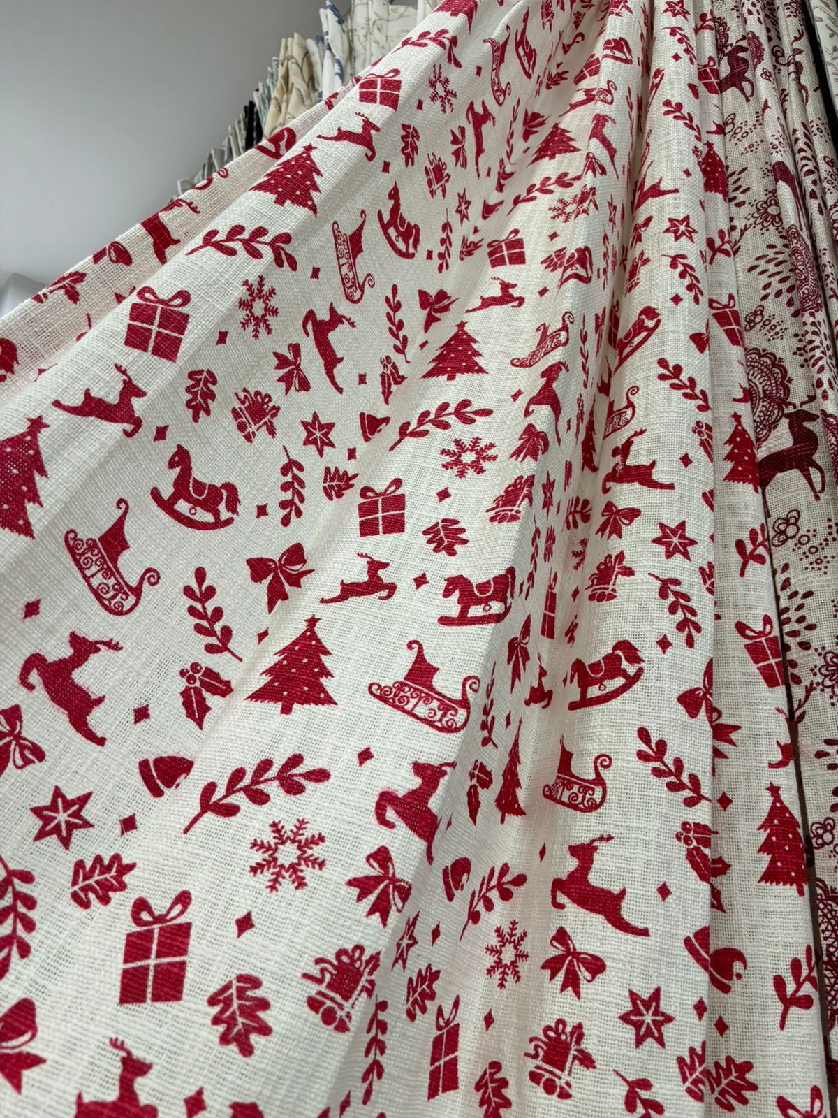 Christmas Themed Printed Cotton Curtain
