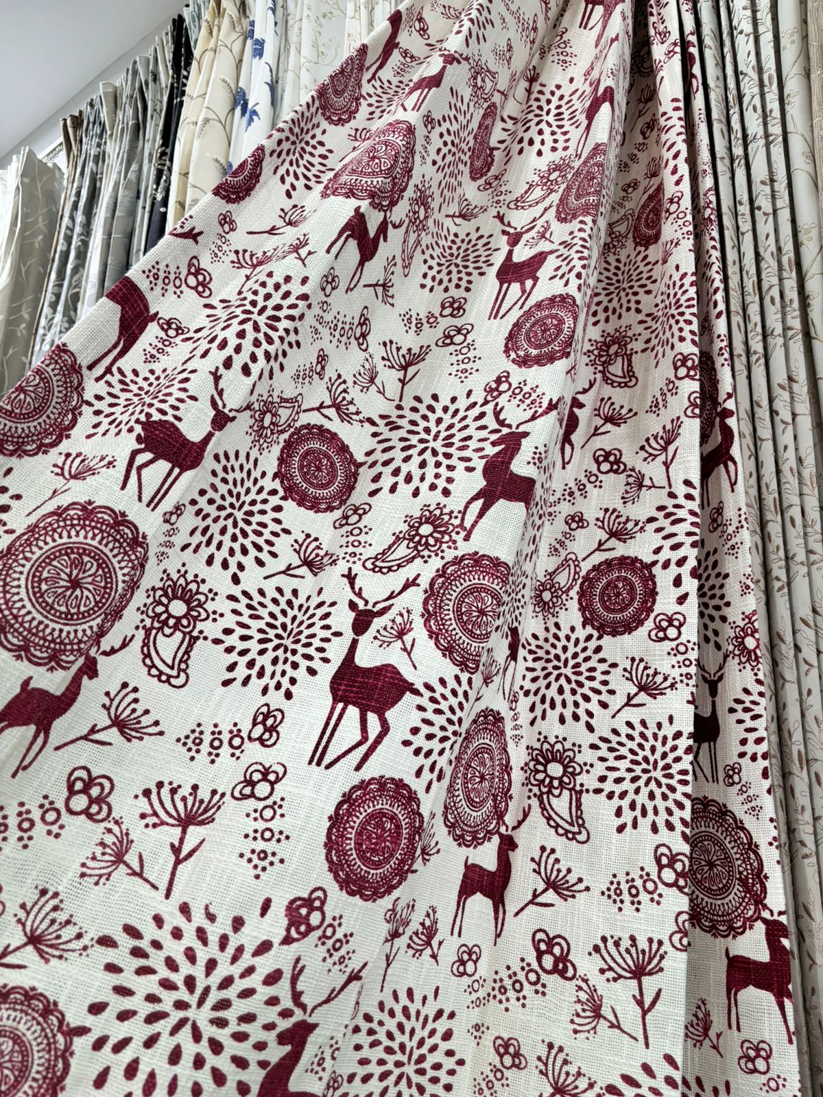 Christmas Themed Printed Cotton Curtain