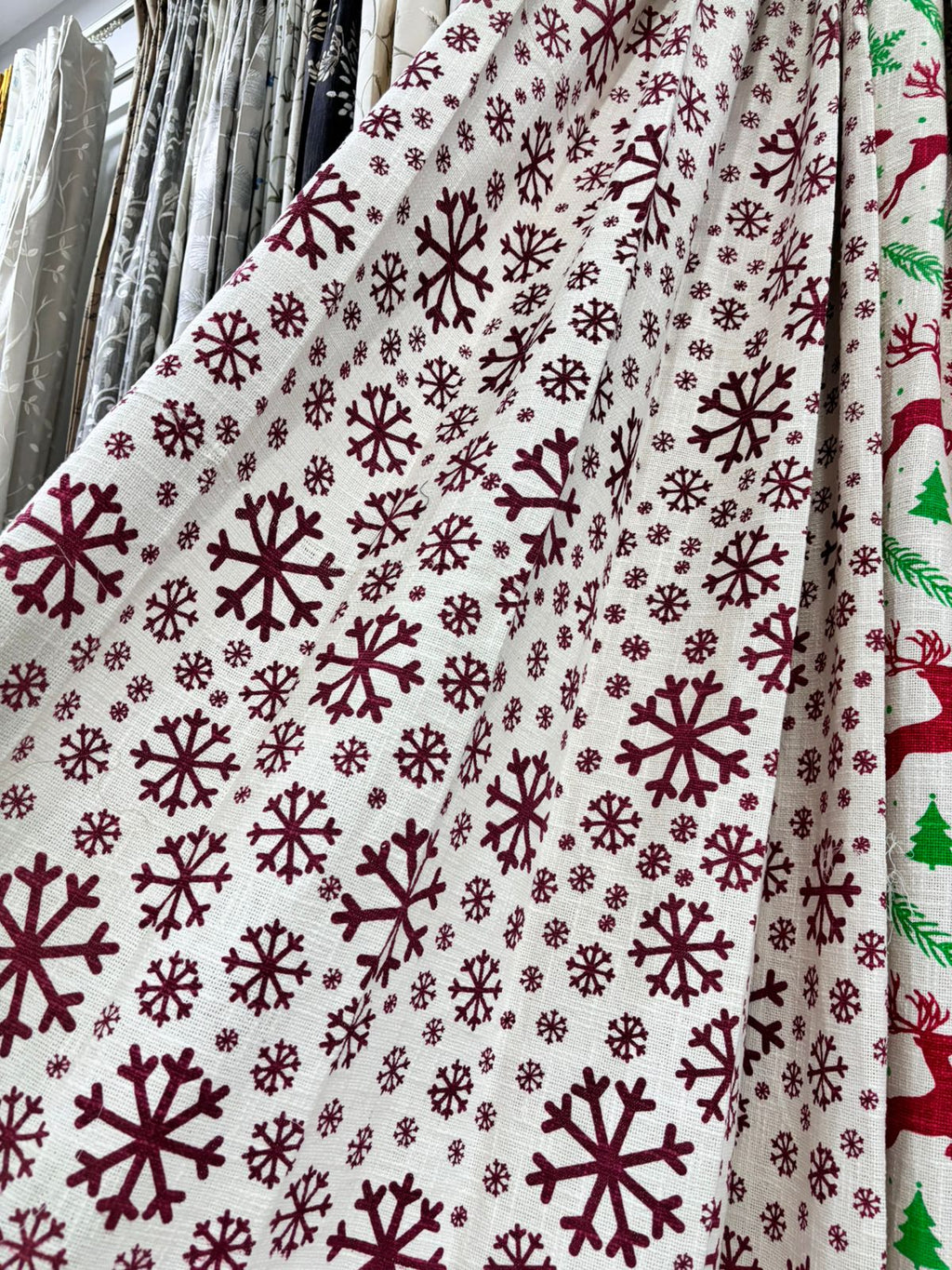 Christmas Themed Printed Cotton Curtain