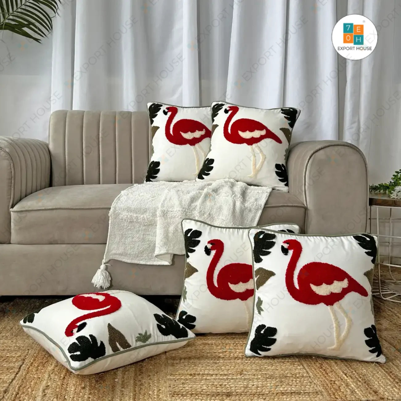 Flamingo fantasy - Premium Cushion Cover