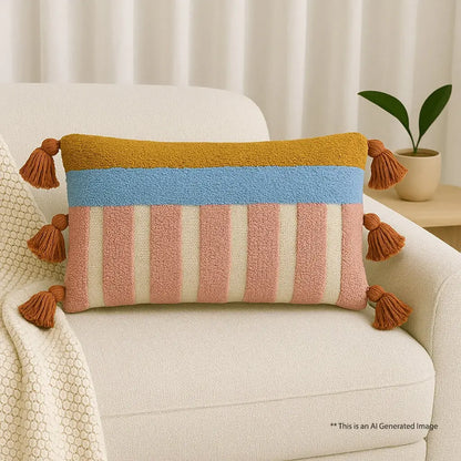 Slub-Cotton Tufted Cushion Cover, 30cm X 50cm (12" X 20")