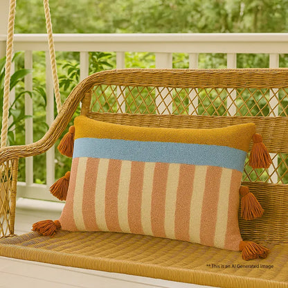 Slub-Cotton Tufted Cushion Cover, 30cm X 50cm (12" X 20")